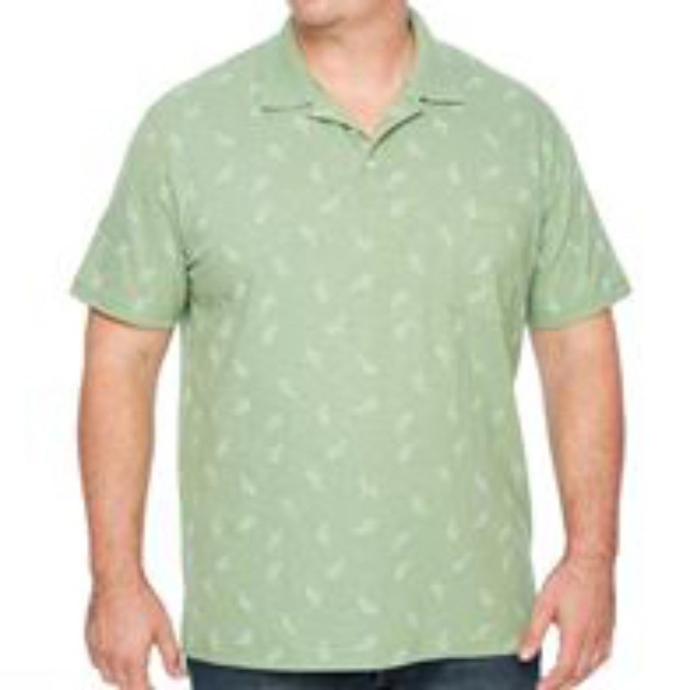 Light Green Cactus Quick-Dri Polo Tee Shirt 3XLT